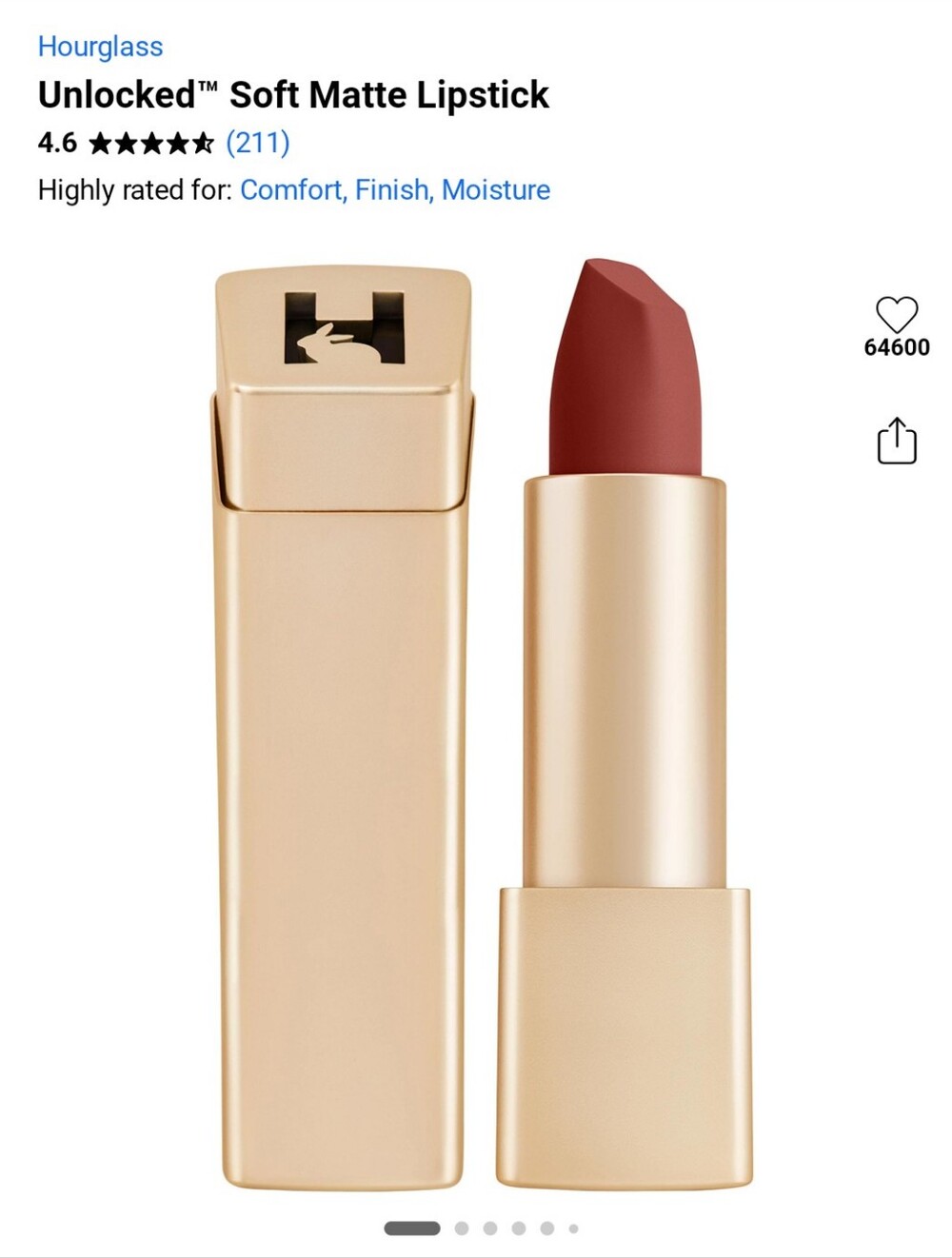Hourglass Unlocked™ Soft Matte Lipstick — Warm Rosewood FOXGLOVE